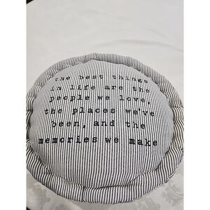 Round Pillow by Mud Pie,18" X 4.5" ,EUC